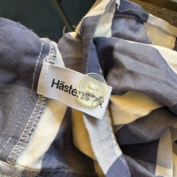 Hästens Blue Check Pajama Shirt TOP ONLY M medium plaid button up Hastens - Picture 9 of 11